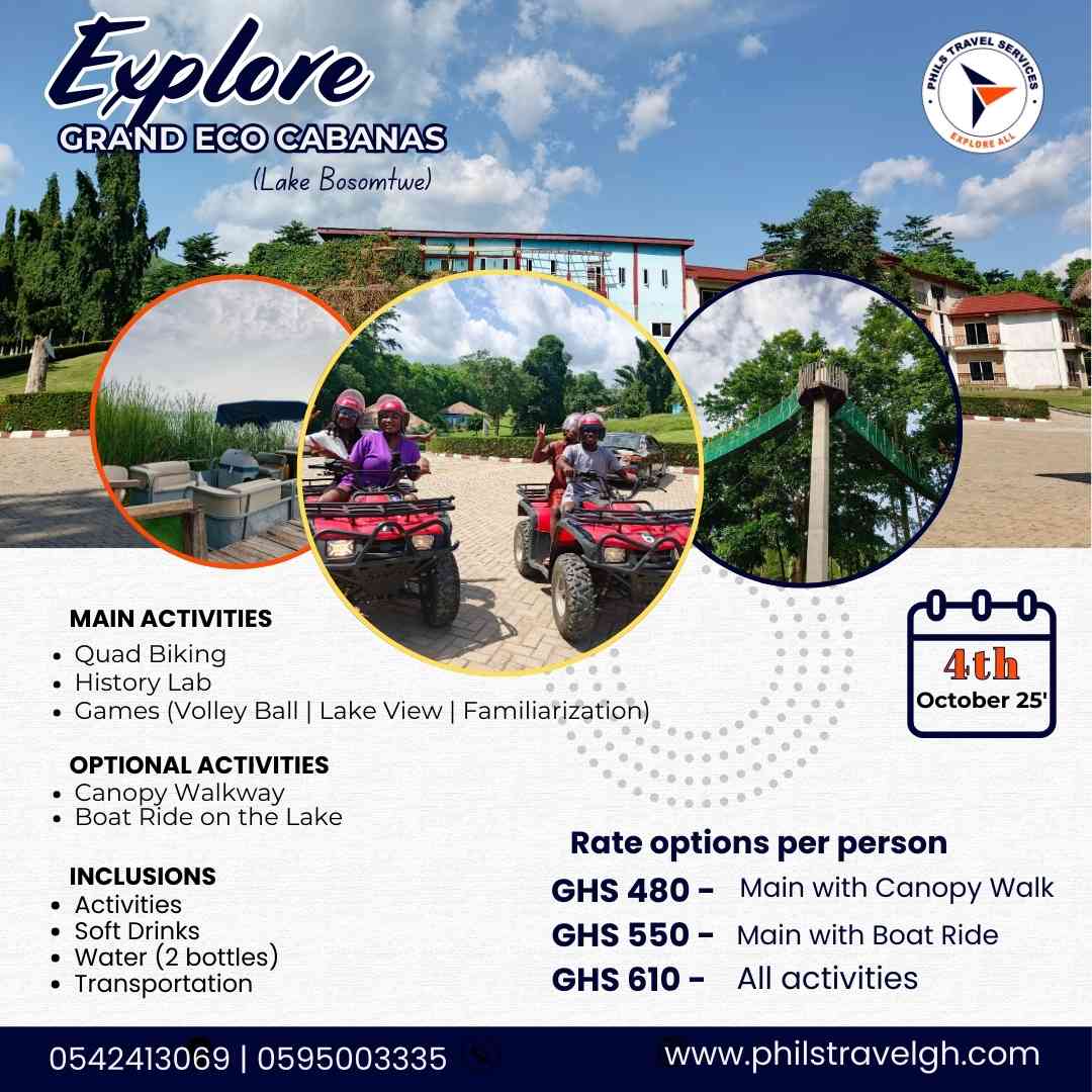 Lake Bosomtwe Tour: Quad Biking, Canopy Walkway & Boat Cruise